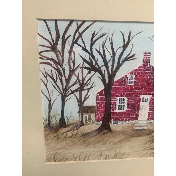Framed Watercolor Painting Manor Brethren Church by Anna Ruth Enders - Picture 8 of 10
